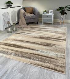 Modern Beige Brown Wave Rugs Mats Large Small Hallway Runners Area Carpet - thumbnail 1