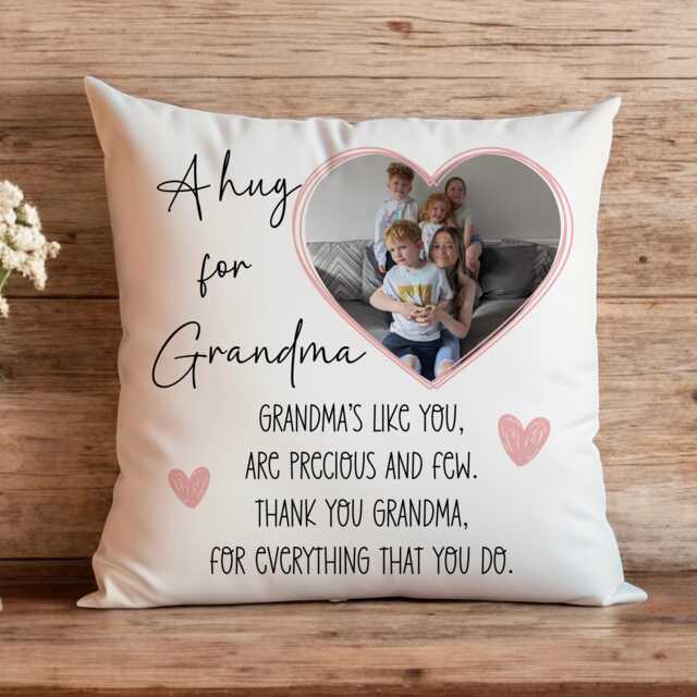 Personalised Mum/ Nana/ Any Name Hug Photo Cushion - Mother's Day Gift Custom Keepsake - image 1