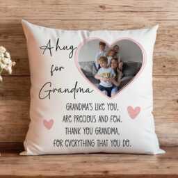 Personalised Mum/ Nana/ Any Name Hug Photo Cushion - Mother's Day Gift Custom Keepsake - thumbnail 1