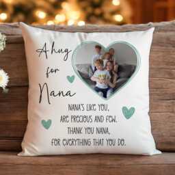 Personalised Mum/ Nana/ Any Name Hug Photo Cushion - Mother's Day Gift Custom Keepsake - thumbnail 3