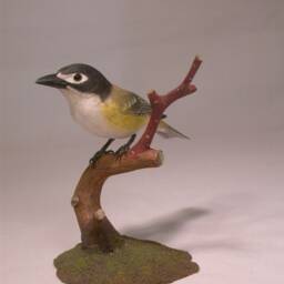 Black-Capped Vireo Wooden Carved Bird - thumbnail 3