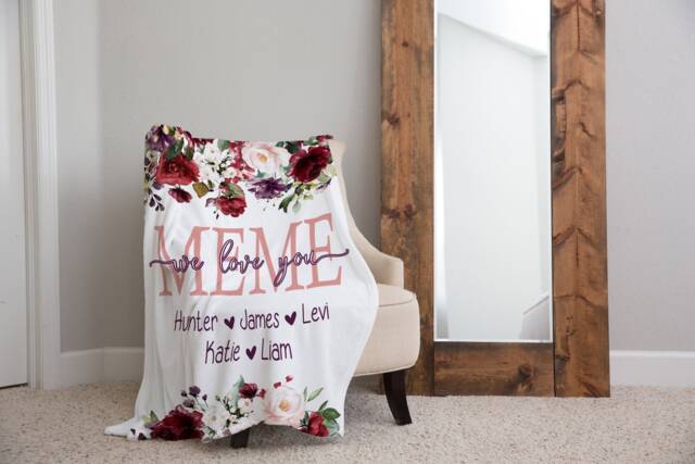 Christmas Blanket Mom Gift For From Kids First Mother's Day We Love You Personalized From You - image 1
