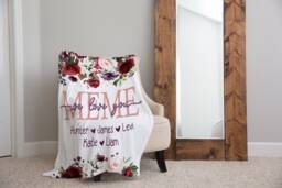 Christmas Blanket Mom Gift For From Kids First Mother's Day We Love You Personalized From You - thumbnail 1