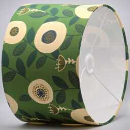 Green Cream Flower Leaf Lampshade, Table Floor Lamp/Ceiling Pendant Small Medium Large 15cm 20cm 25cm 30cm 35cm 40cm Drum Light Shade UK - thumbnail 3