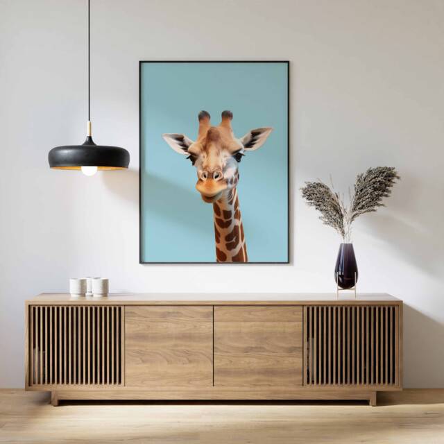 Giraffe Print, Poster, Funny Animal D??cor, Wall Art, Large Modern D??cor - image 1