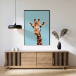Giraffe Print, Poster, Funny Animal D??cor, Wall Art, Large Modern D??cor - thumbnail 1