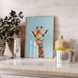 Giraffe Print, Poster, Funny Animal D??cor, Wall Art, Large Modern D??cor - thumbnail 3