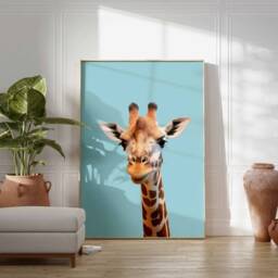 Giraffe Print, Poster, Funny Animal D??cor, Wall Art, Large Modern D??cor - thumbnail 2