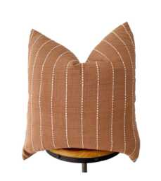 Chiangmai Native Cotton Pillow Cover Rusty /Terracotta Color Striped Boho Cover