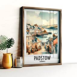 Padstow Travel Print - Watercolour Poster Design - Wall Artwork Cornwall Gifts Home Decor Art Gift England Beach Picture - thumbnail 2