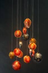 Abstract-Modern-staircase-Chandelier-Reef - Colored-Art-Glass-Led-Chandelier, Elegant-Two-story-Chandelier-Art Milk-Glass-Pendant-Lighting - thumbnail 3