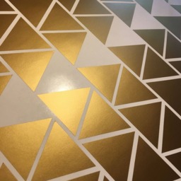100 Gold Metallic Triangle Wall Stickers, Triangle Decals, Triangles, Decoration Confetti, Nursery Decals - thumbnail 2