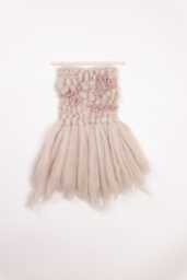 Handwoven Wall Hanging . Light Gray & Powder Pink - Tapestry Weaving Art Tissage Mural Wandbehang