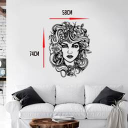 Medusa Wall Art Decal - Greek Mythology Sticker - 58x74cm - thumbnail 2
