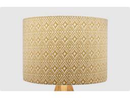Handmade Lampshade Yellow Ikat Geo Fabric Drum, Mustard Geometric Diamond Light Shade For Table/Floor Lamp Or Ceiling Pendant