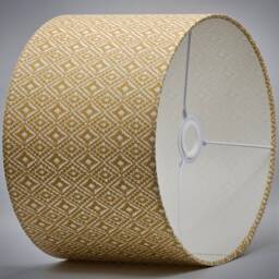 Ikat Yellow Geo Lampshade Table Floor Lamp/Ceiling Pendant Small Medium Large 15cm 20cm 25cm 30cm 35cm 40cm Fabric Drum Light Shade - thumbnail 3