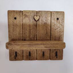 Key Holder With Shelf For Hallway/Entranceway Kitchen Bedroom Utility - Antique Pine - 0125 - thumbnail 4