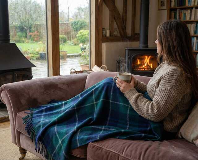 Douglas Modern Pure Wool Tartan Blanket Throw Brand New - image 1
