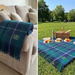 Douglas Modern Pure Wool Tartan Blanket Throw Brand New - thumbnail 2