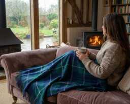 Douglas Modern Pure Wool Tartan Blanket Throw Brand New - thumbnail 1
