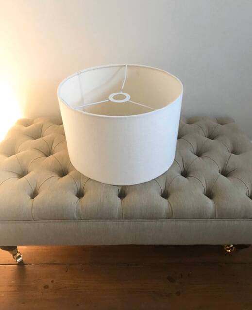Lampshade - Stunning John Lewis Scandi Natural Slub Drum Light Shade Lampshade Cotton Medium Size 36 cm Dia - image 1