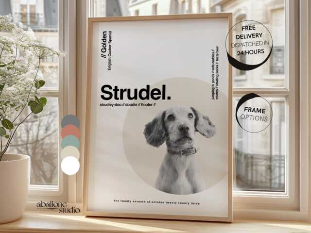 Custom Pet Portrait Photo Print Dog Memorial Gift For Lovers Personalised From Sausage Mum - image 1