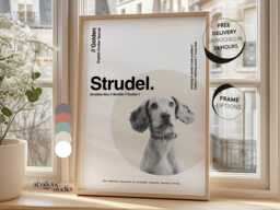 Custom Pet Portrait Photo Print Dog Memorial Gift For Lovers Personalised From Sausage Mum - thumbnail 1