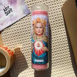 Saint Jennifer Coolidge Prayer Candle Scented Vegan Soy Wax, 120Hr Burn - thumbnail 1
