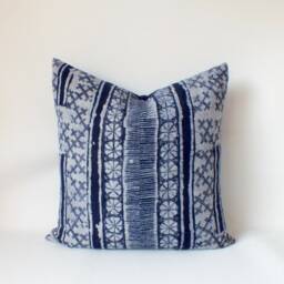 Sofa Cushions Hmong Pillow Throw Indigo Navy Blue Cushion Decorative Handmade Ethnic Textile Home Decor - thumbnail 2
