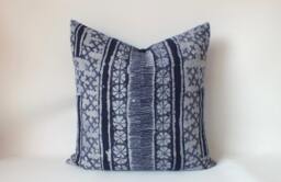 Sofa Cushions Hmong Pillow Throw Indigo Navy Blue Cushion Decorative Handmade Ethnic Textile Home Decor - thumbnail 1