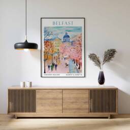 Belfast Travel Print, Poster, Northern Ireland Wall Art, Vacation Decor, Gift, Home Decor - thumbnail 1