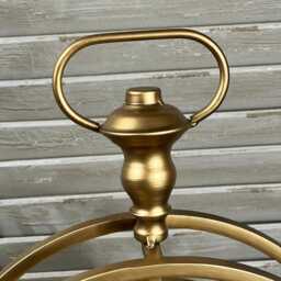 Cog Clock Brass Gold Desk Clock On Stand Roman Numerals Behind Glass Styled Animated Design - thumbnail 3