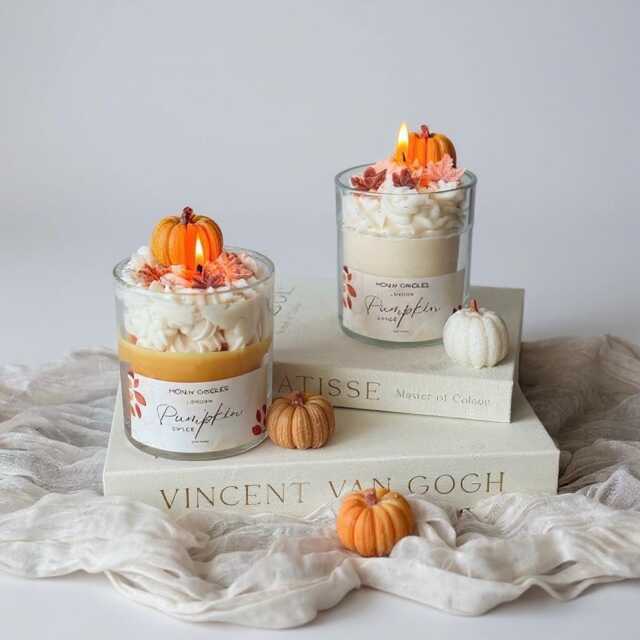 Pumpkin Spice Latte Scented Candle, Large Fall Candle Gift , Autumn Gift, Whipped Candle, Food Candle, Gourmet, Autumn Table Centrepiece - image 1