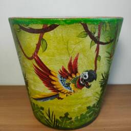 Plant Pot, Ceramic Pot, Pot & Planter, Flower Pot, Garden Pot, Indoor & Outdoor Pot, Decoupage, Gift, Pot Saucer, Home Garden Decoration - thumbnail 2