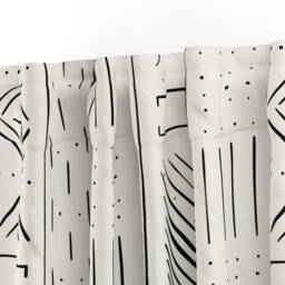Neutral Geometric Curtain Panel - Mudcloth Minimal Rustic Custom Large Coconut By Michelleaitchison - thumbnail 3