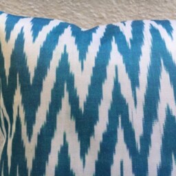 Silk Ikat Pillow Cover, Handwoven Cushion, Turkish Decor - 16x16 - thumbnail 2