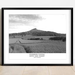 Roseberry Topping Photography Print North Yorkshire Black & White Wall Art - thumbnail 2