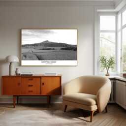 Roseberry Topping Photography Print North Yorkshire Black & White Wall Art - thumbnail 1