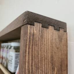 Farmhouse Wood Spice Rack/Wall Mount Kitchen Storage, Jar Shelf, Pantry Rustic Tea Coffee Shelf - thumbnail 3