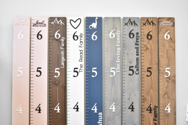 Growth Chart Ruler 3D - Playroom Decor Wall Personalized Wood Nursery Signs Kids Art Toddler Bedroom - image 1