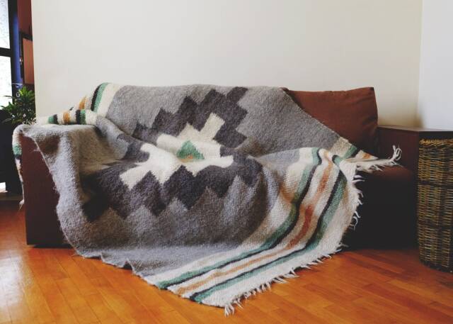 Handmade Wool Weighted Blanket Organic Chunky Knit Throw - image 1