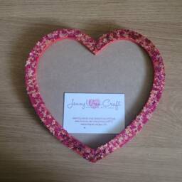 Pink Ribbon Glitter Heart Shaped Photo Frame 8 X 6 Inches - thumbnail 3
