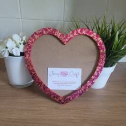 Pink Ribbon Glitter Heart Shaped Photo Frame 8 X 6 Inches - thumbnail 2