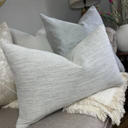 "Boucle Pillow Cover- Grey Pillow Cover - Best Seller Lumbar Cushion Case, 12"" X 20" - thumbnail 1