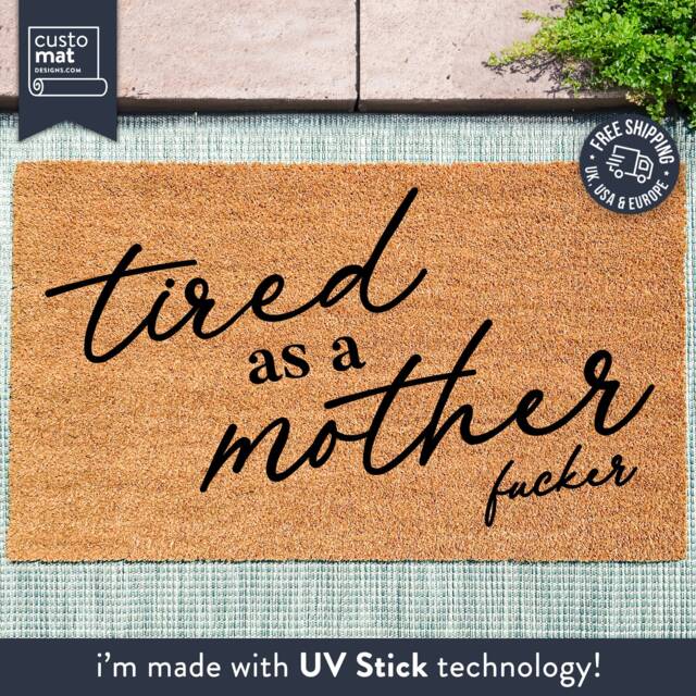 Tired As A Mother - Mother's Day Doormat- Gift For Her The Best Mom Lives Here Family Rug Love Custom - image 1