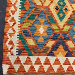 Rustic Runner Rug, Handmade Artisan Afghan Turkish Scandinavian Navajo Bohemian Natural Wool Kilim 195x71 cm - thumbnail 2