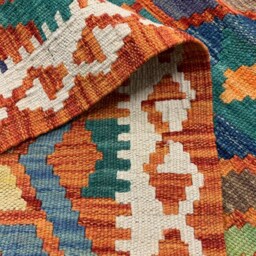 Rustic Runner Rug, Handmade Artisan Afghan Turkish Scandinavian Navajo Bohemian Natural Wool Kilim 195x71 cm - thumbnail 3