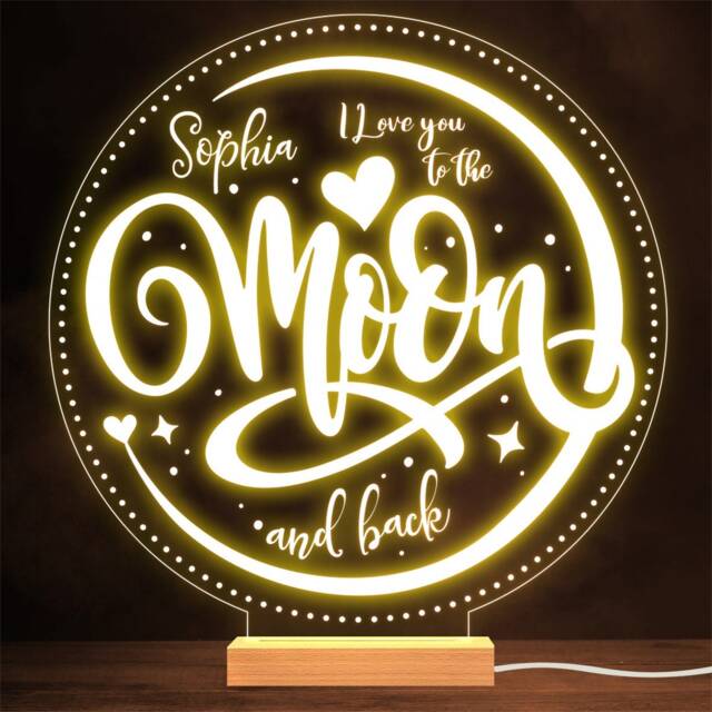 Love You To The Moon & Back Stars Valentine's Day Personalised Gift Night Light - image 1