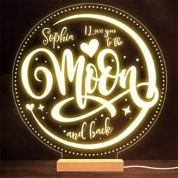 Love You To The Moon & Back Stars Valentine's Day Personalised Gift Night Light - thumbnail 1