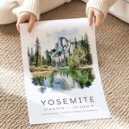 Yosemite National Park Travel Print, Us Posters, Usa Prints, Road Trip, Wall Art Gifts, City Prints - thumbnail 3